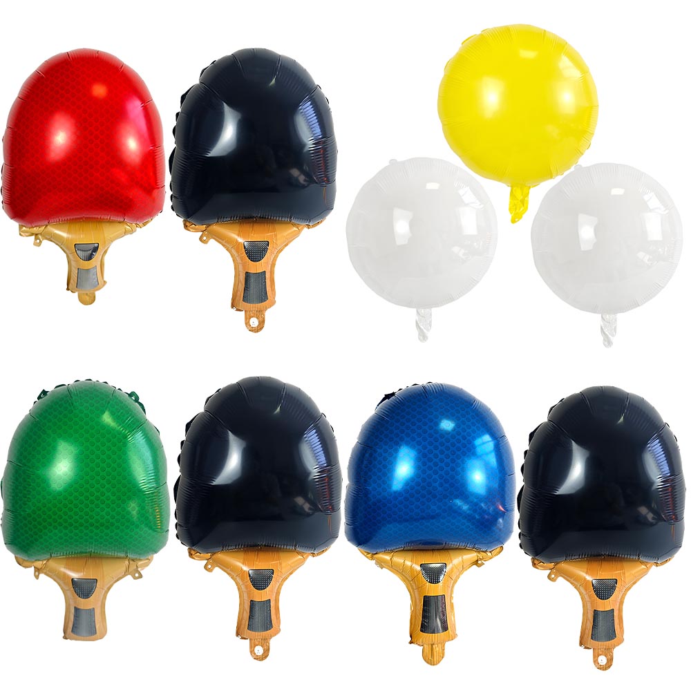Table Tennis Ball - Table Tennis Racket Foil Balloon Multicolor