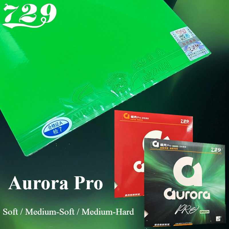 Table Tennis Xiom Rubber - 729 Friendship Aurora Pro Green Table